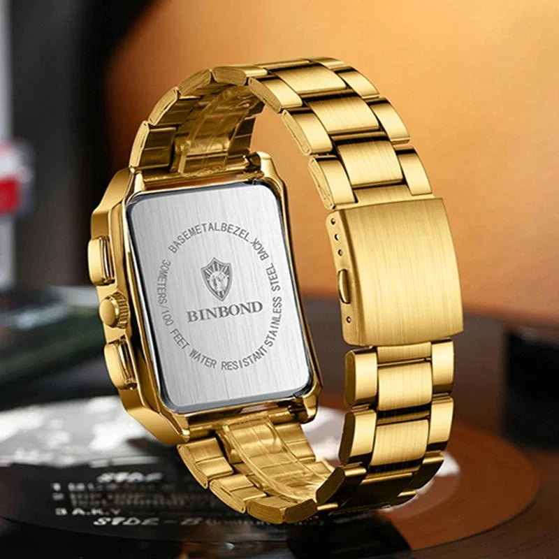 Waterproof Men Quartz Watch - Rectangular Outdoor Design