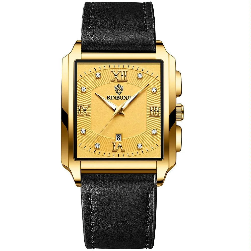 Waterproof Men Quartz Watch - Rectangular Outdoor Design