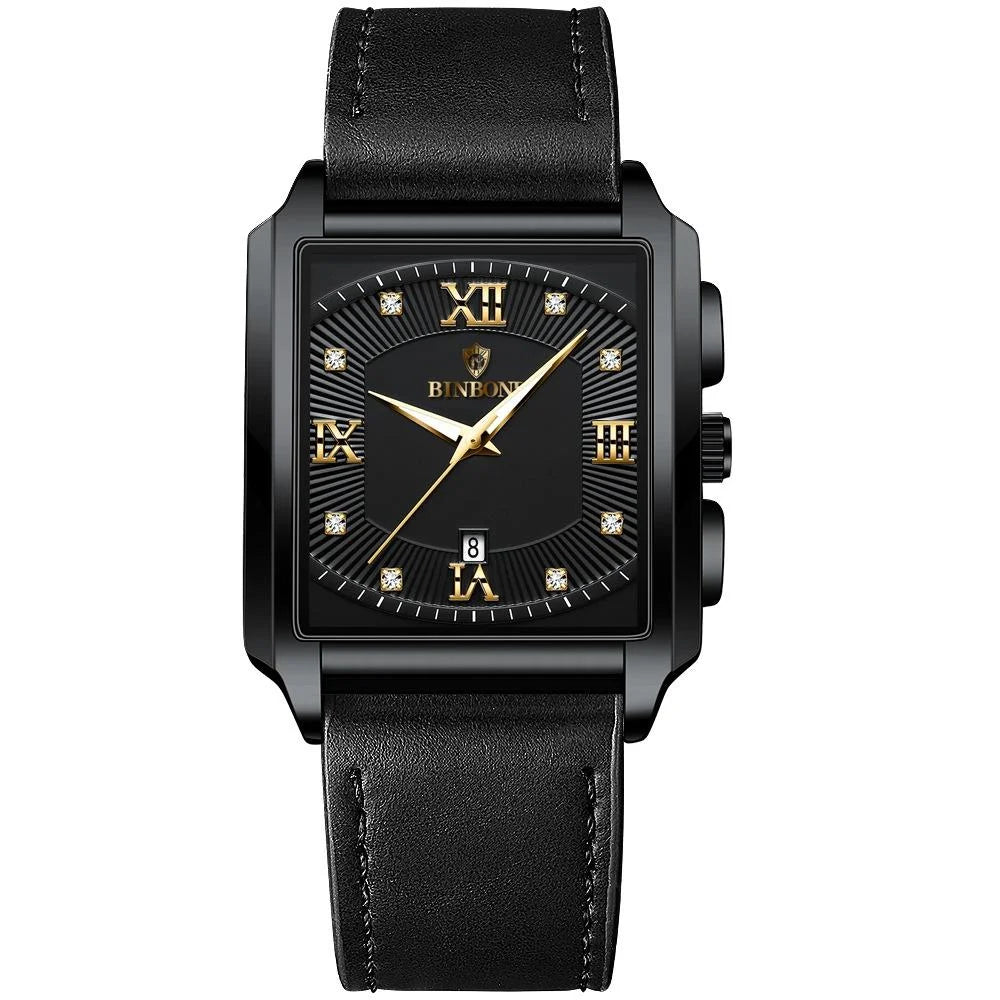 Waterproof Men Quartz Watch - Rectangular Outdoor Design