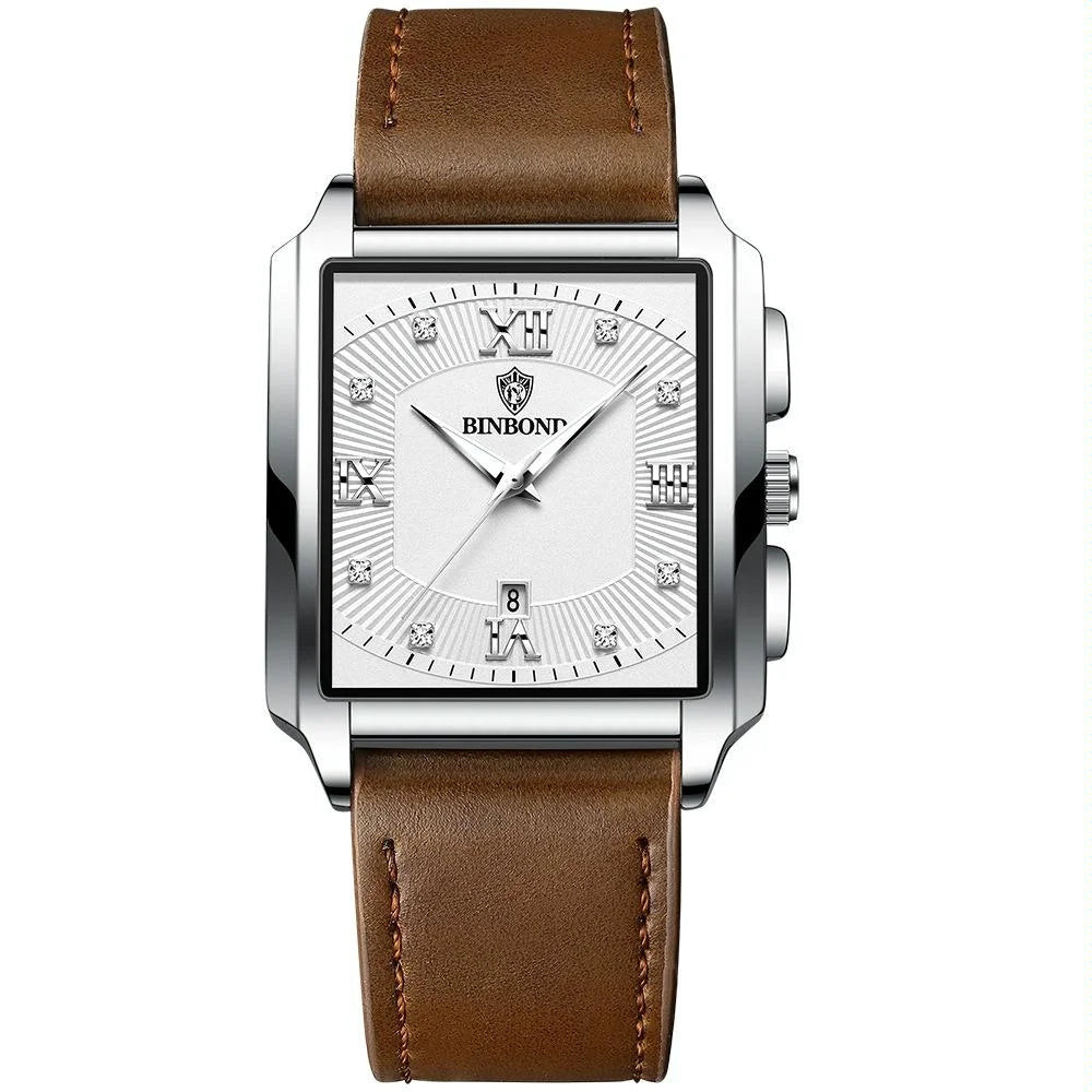 Waterproof Men Quartz Watch - Rectangular Outdoor Design