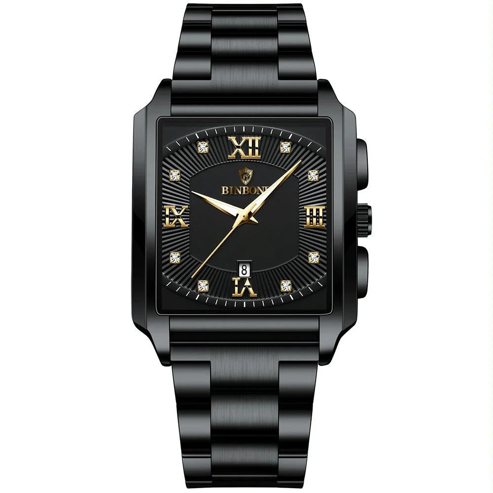 Waterproof Men Quartz Watch - Rectangular Outdoor Design
