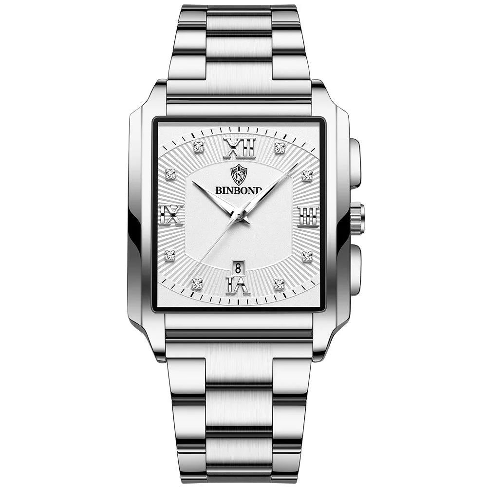 Waterproof Men Quartz Watch - Rectangular Outdoor Design