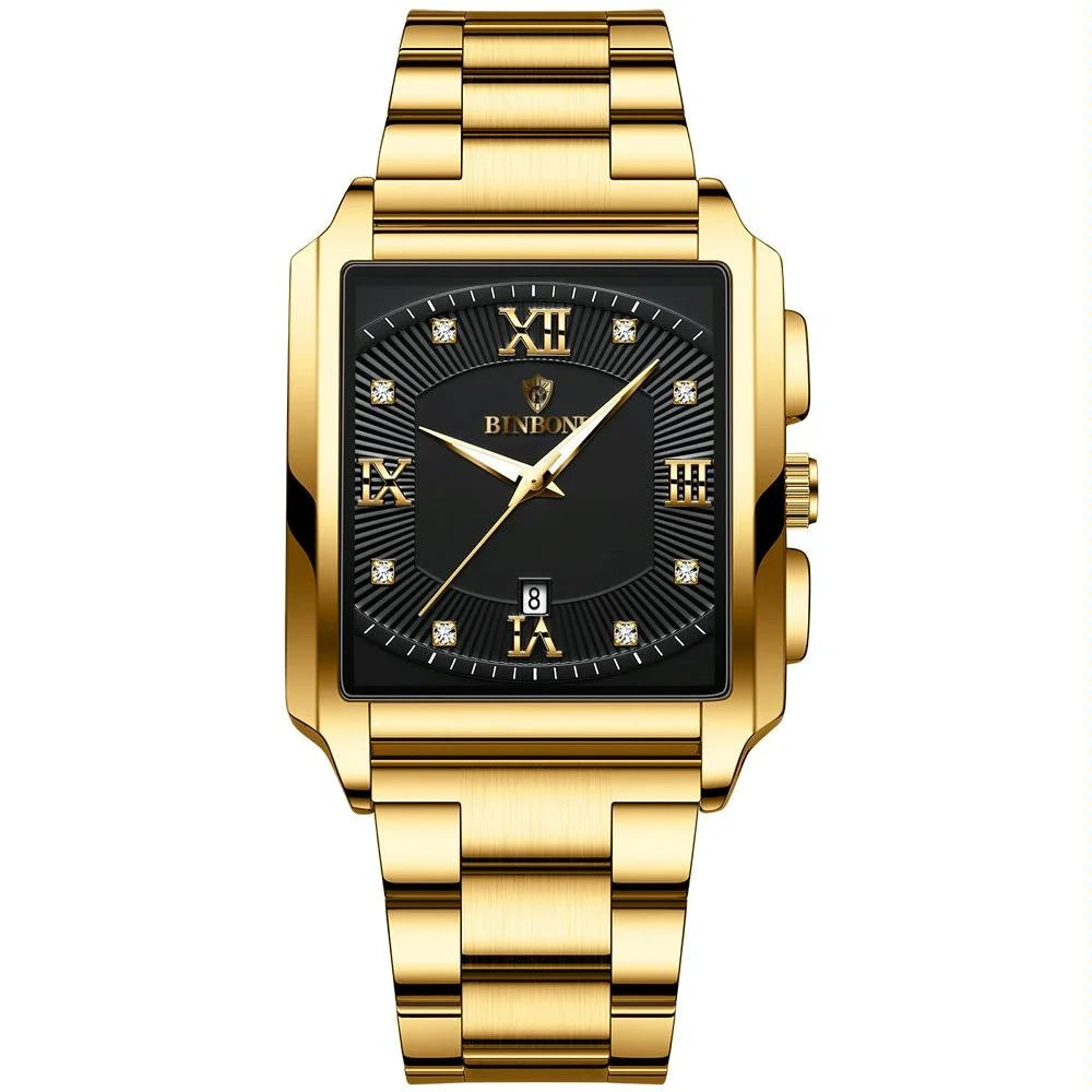 Waterproof Men Quartz Watch - Rectangular Outdoor Design
