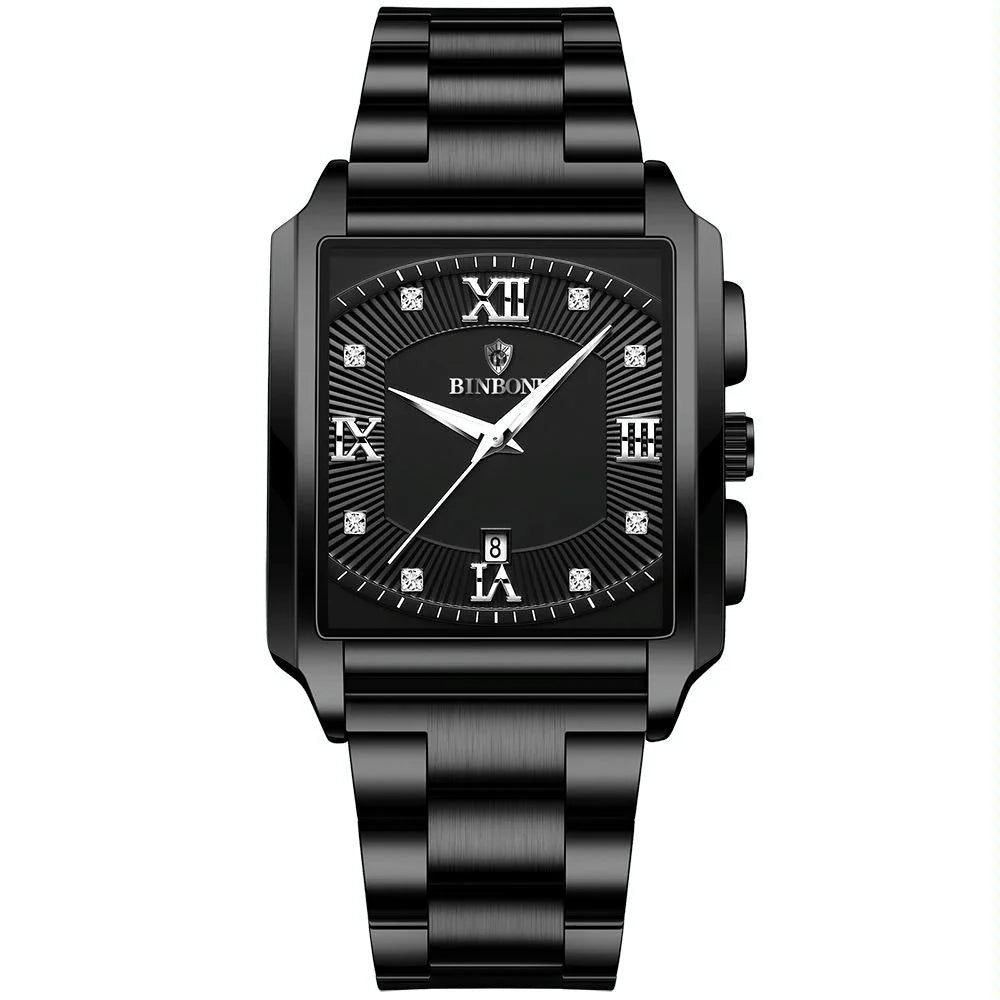 Waterproof Men Quartz Watch - Rectangular Outdoor Design