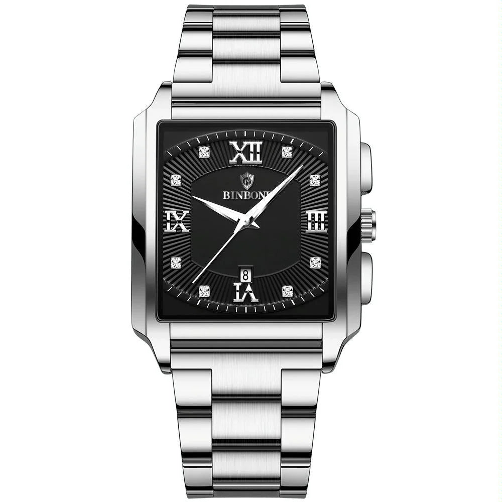 Waterproof Men Quartz Watch - Rectangular Outdoor Design