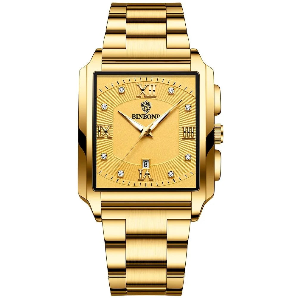 Waterproof Men Quartz Watch - Rectangular Outdoor Design