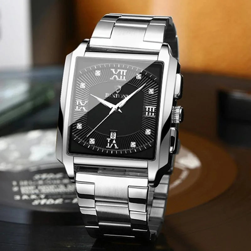 Waterproof Men Quartz Watch - Rectangular Outdoor Design
