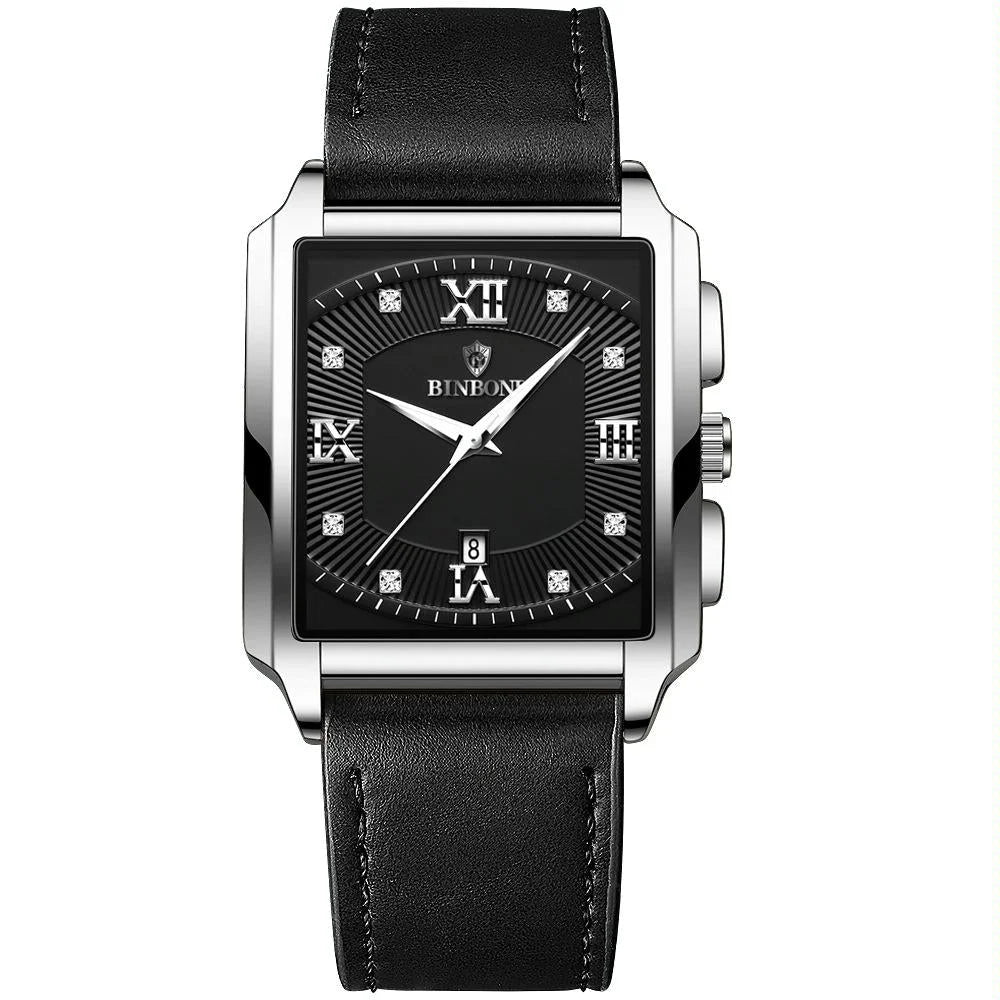 Waterproof Men Quartz Watch - Rectangular Outdoor Design