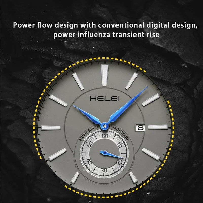 Waterproof Men Quartz Watch with Night Light - H9009b-g