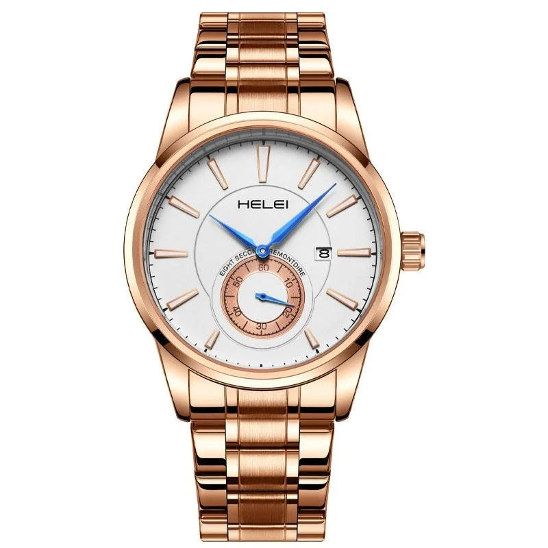 Waterproof Men Quartz Watch with Night Light - H9009b-g