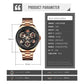 Waterproof Men Quartz Watch with Rotatable Gear Dial - Rose