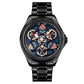Waterproof Men Quartz Watch with Rotatable Gear Dial - Rose