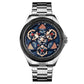 Waterproof Men Quartz Watch with Rotatable Gear Dial - Rose