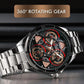 Waterproof Men Quartz Watch with Rotatable Gear Dial - Rose