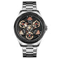 Waterproof Men Quartz Watch with Rotatable Gear Dial - Rose