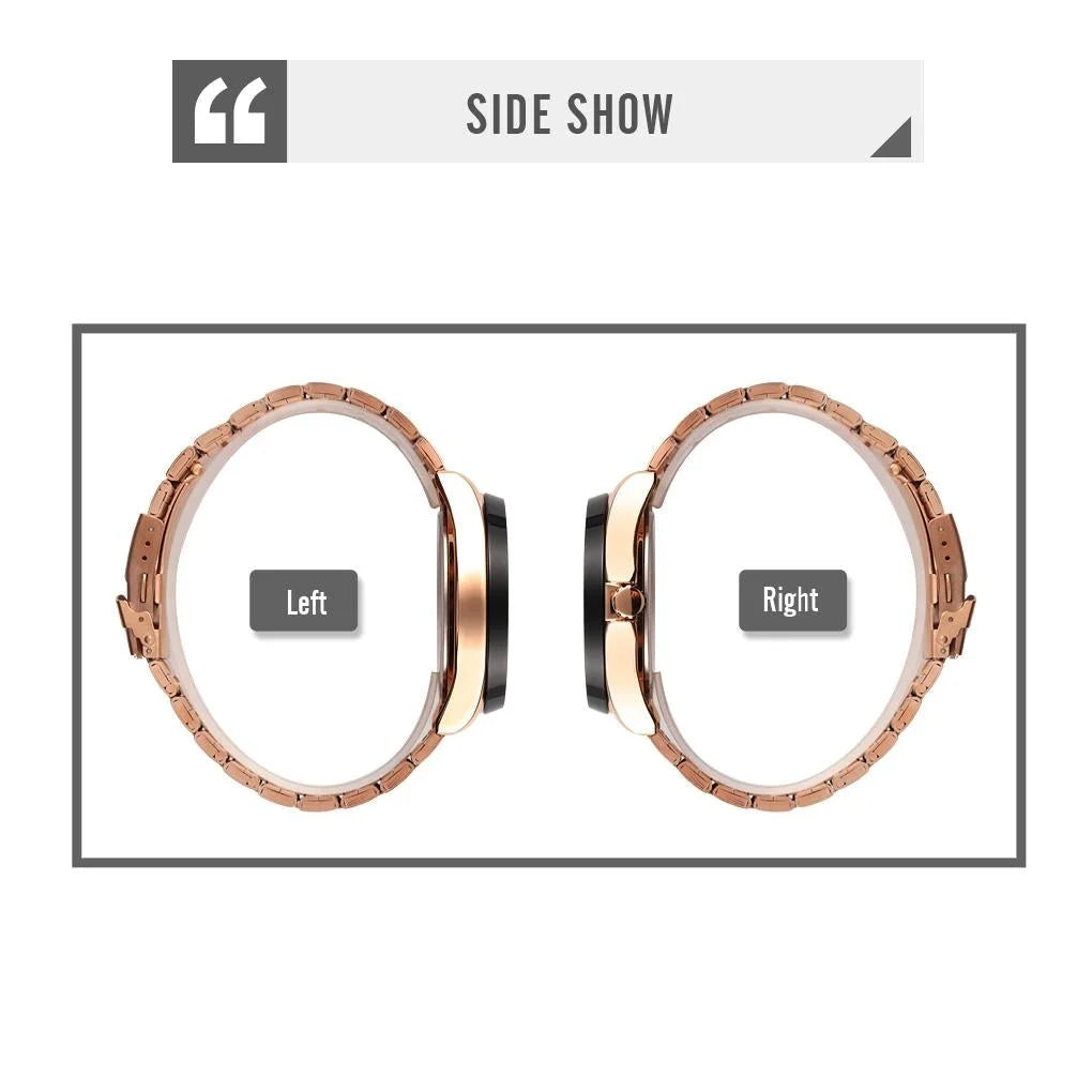 Waterproof Men Quartz Watch with Rotatable Gear Dial - Rose