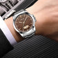 Waterproof Men Quartz Watch with Stainless Steel Band