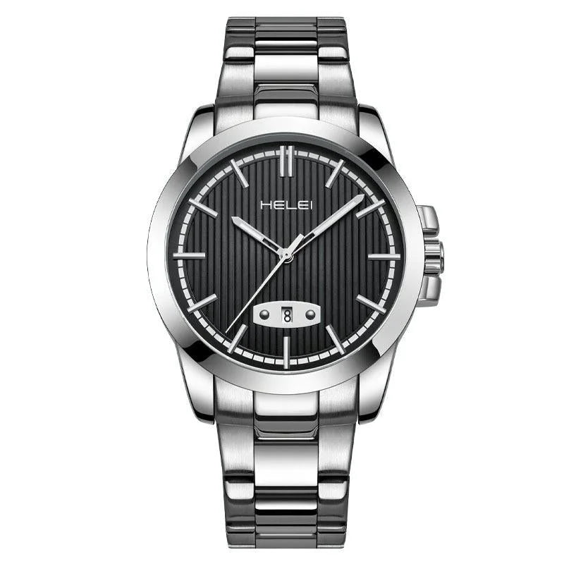 Waterproof Men Quartz Watch with Stainless Steel Band