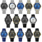 Waterproof Men Sports Watch - Inter-gold Blue Surface