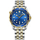 Waterproof Men Sports Watch - Inter-gold Blue Surface