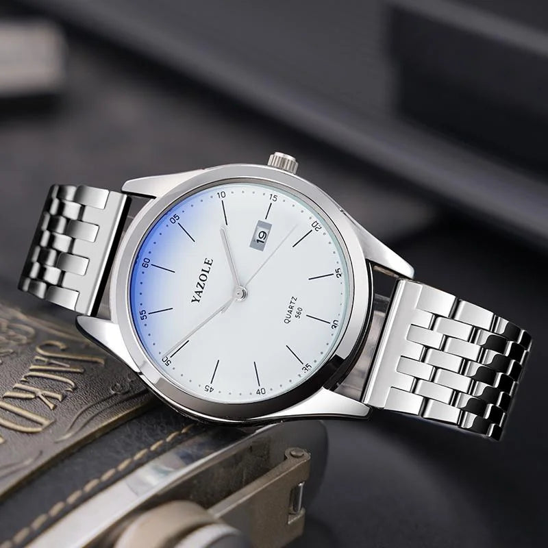 Waterproof Men Watch - Stainless Steel Band Quartz Movement