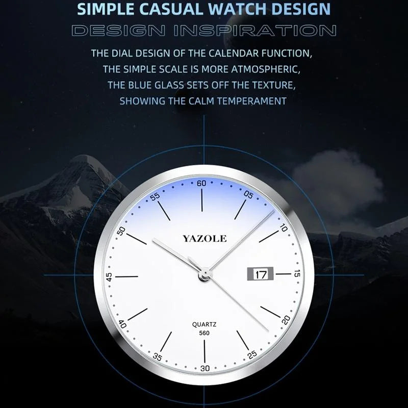Waterproof Men Watch - Stainless Steel Band Quartz Movement