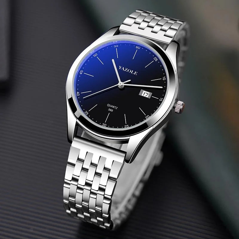 Waterproof Men Watch - Stainless Steel Band Quartz Movement