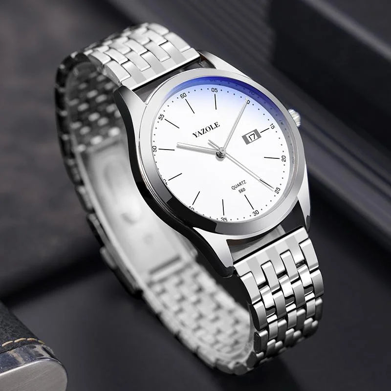Waterproof Men Watch - Stainless Steel Band Quartz Movement