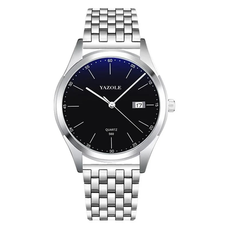 Waterproof Men Watch - Stainless Steel Band Quartz Movement