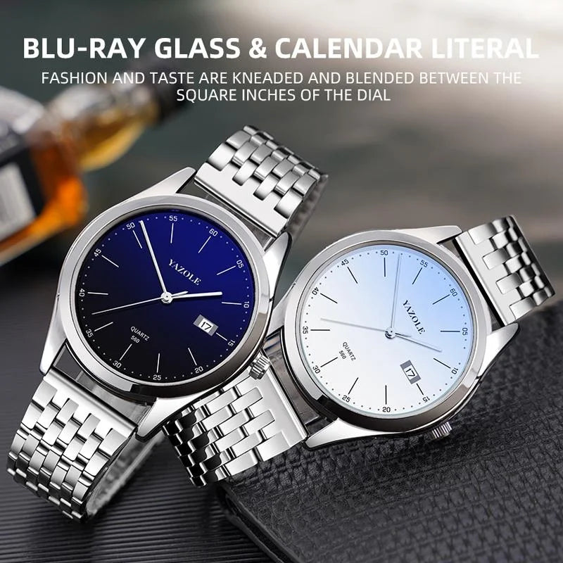 Waterproof Men Watch - Stainless Steel Band Quartz Movement