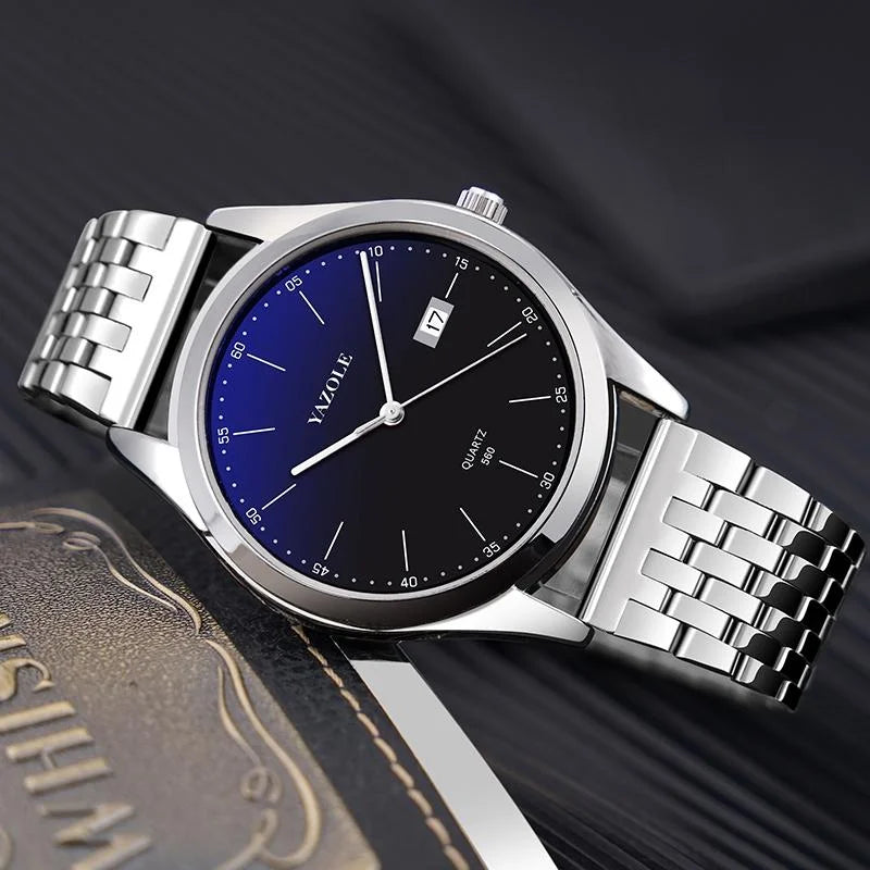 Waterproof Men Watch - Stainless Steel Band Quartz Movement