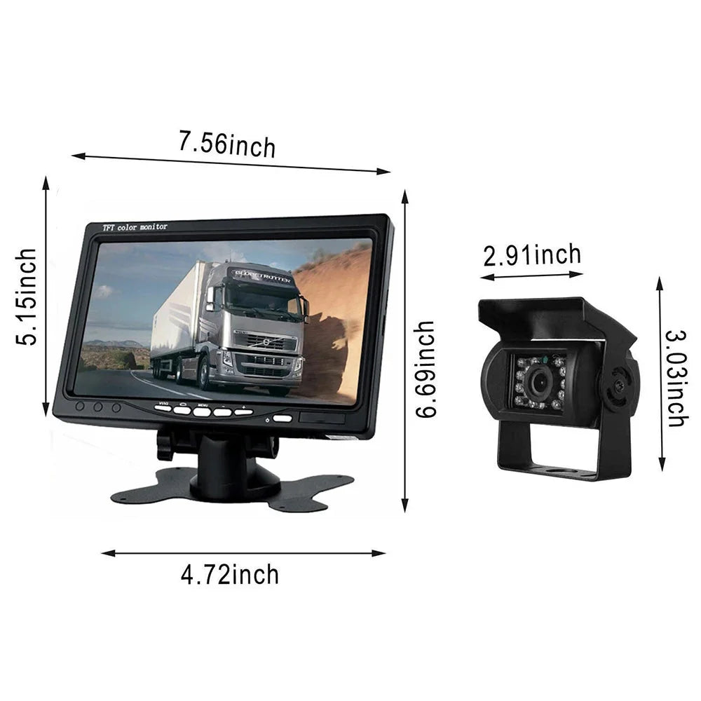 Waterproof Monitor 7’’ Reversing Kit for Truck HomeMyGarden