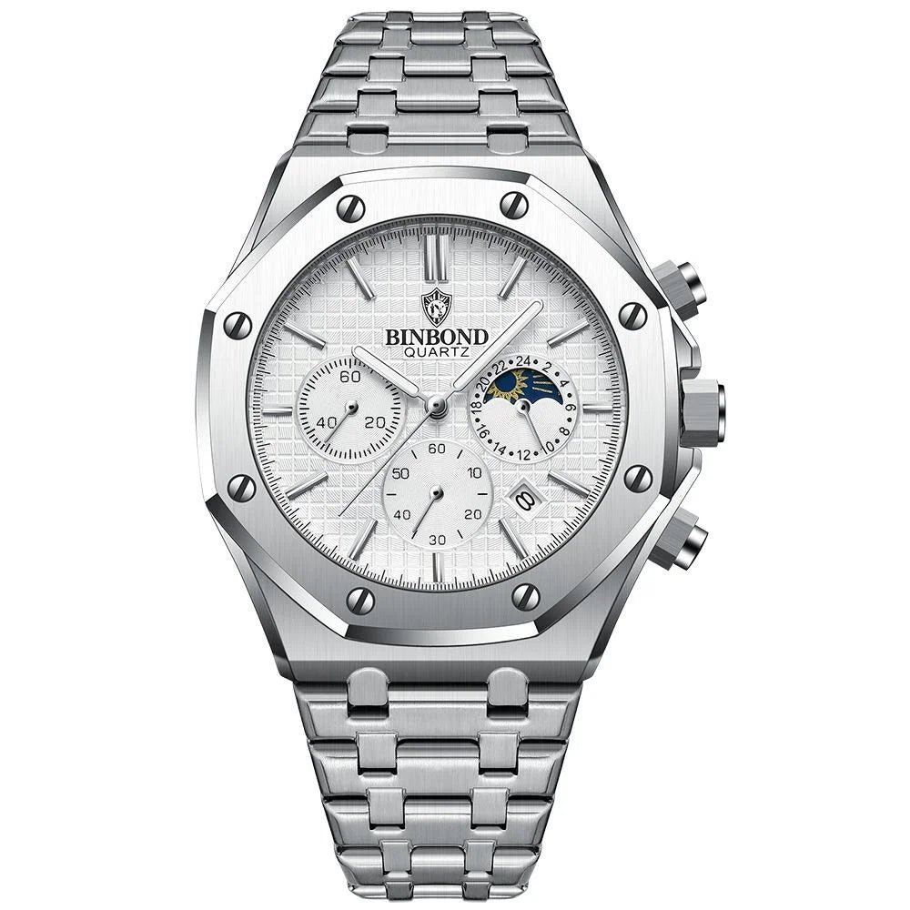 Waterproof Multifunctional Business Watch - Luminous Quartz