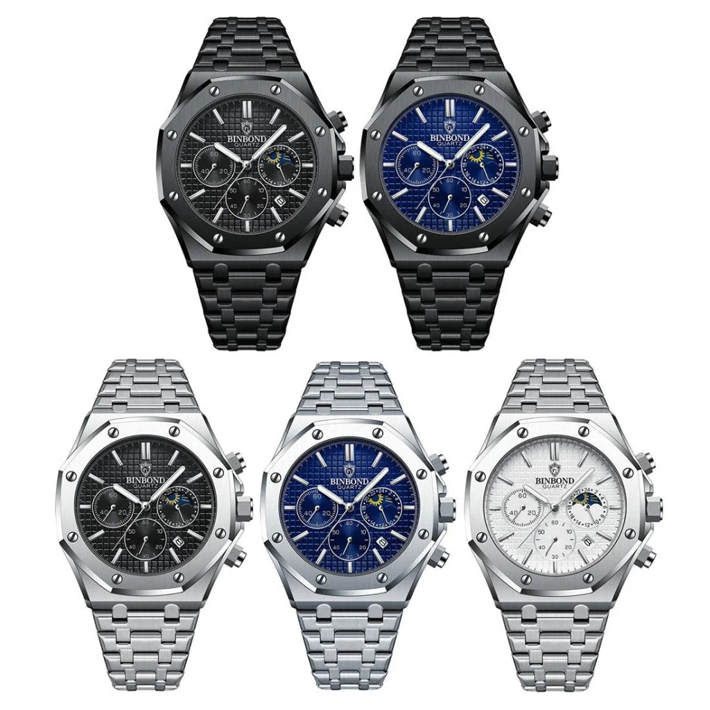 Waterproof Multifunctional Business Watch - Luminous Quartz