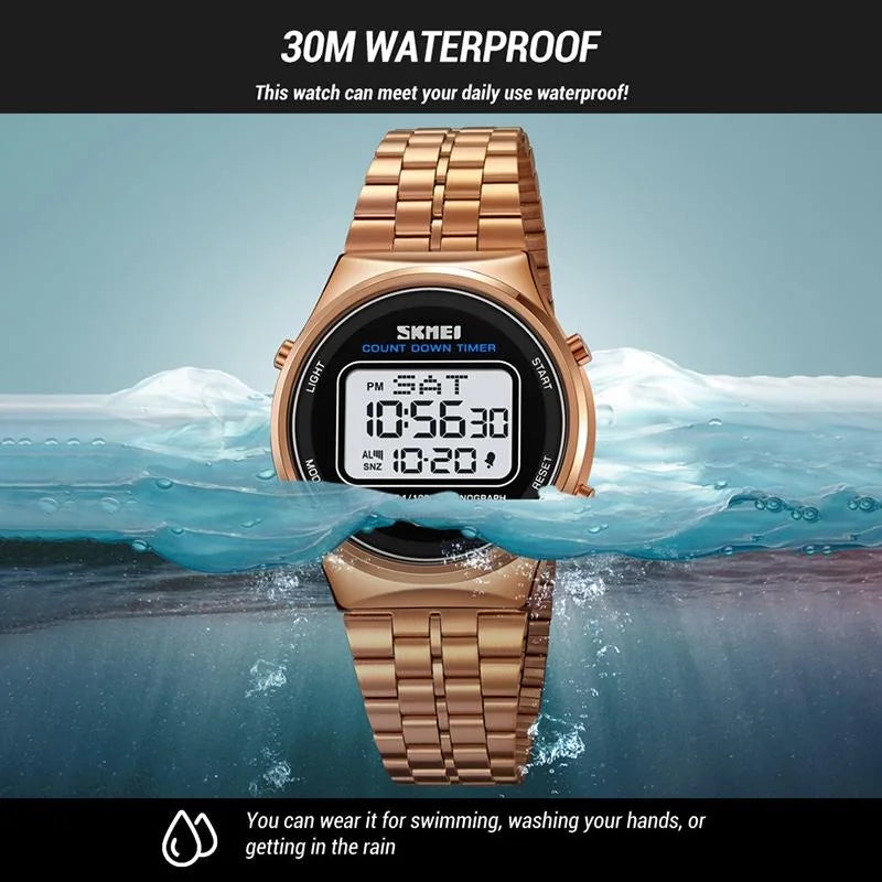 Waterproof Multifunctional Men Digital Watch - Luminous