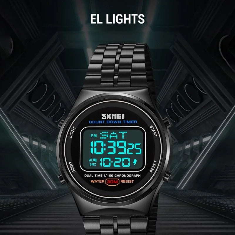 Waterproof Multifunctional Men Digital Watch - Luminous