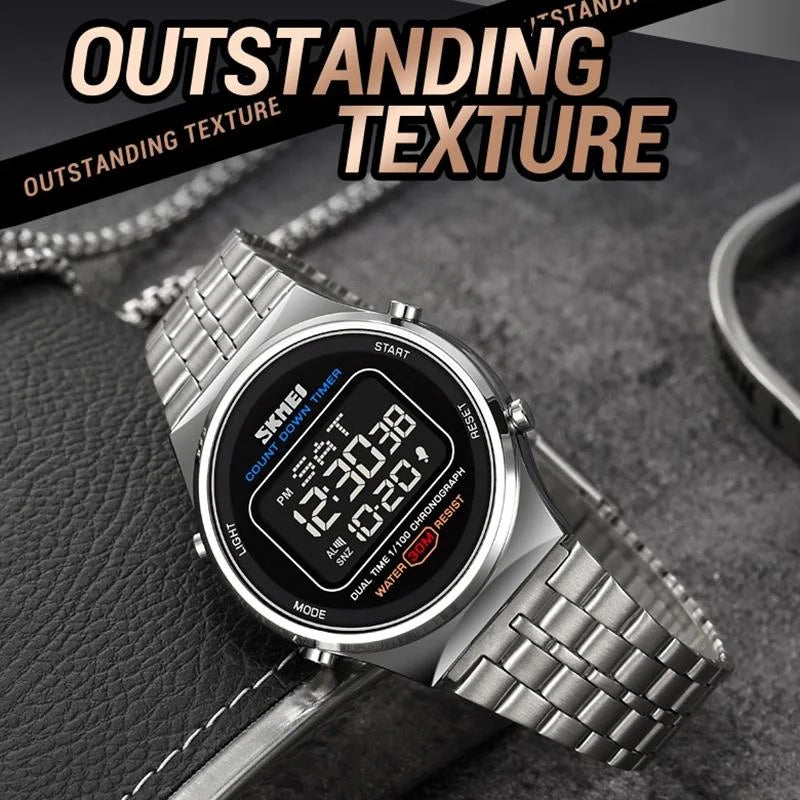 Waterproof Multifunctional Men Digital Watch - Luminous