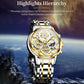 Waterproof Multifunctional Men Quartz Watch - Hollow Design