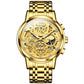 Waterproof Multifunctional Men Quartz Watch - Hollow Design
