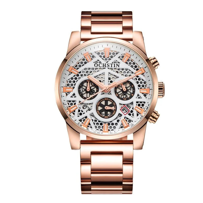 Waterproof Multifunctional Men Watch with Quartz Movement