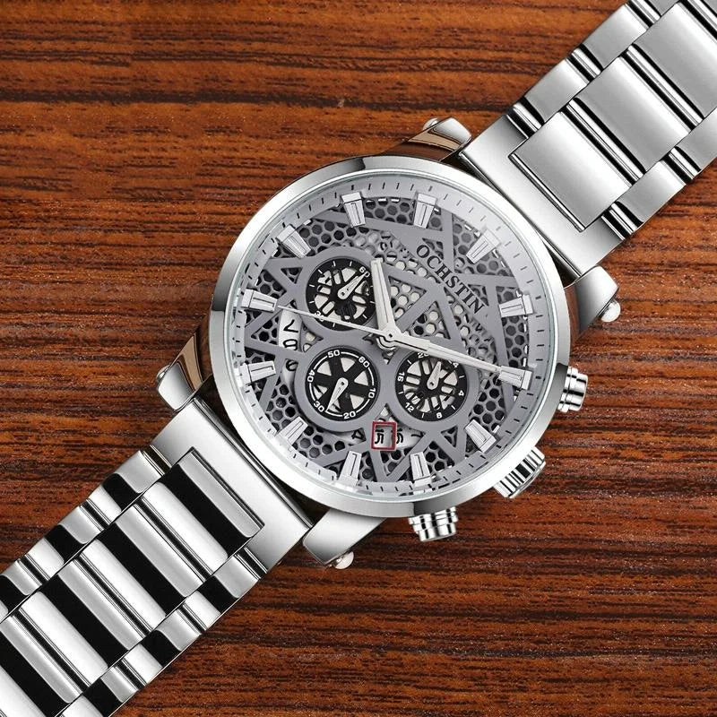 Waterproof Multifunctional Men Watch with Quartz Movement