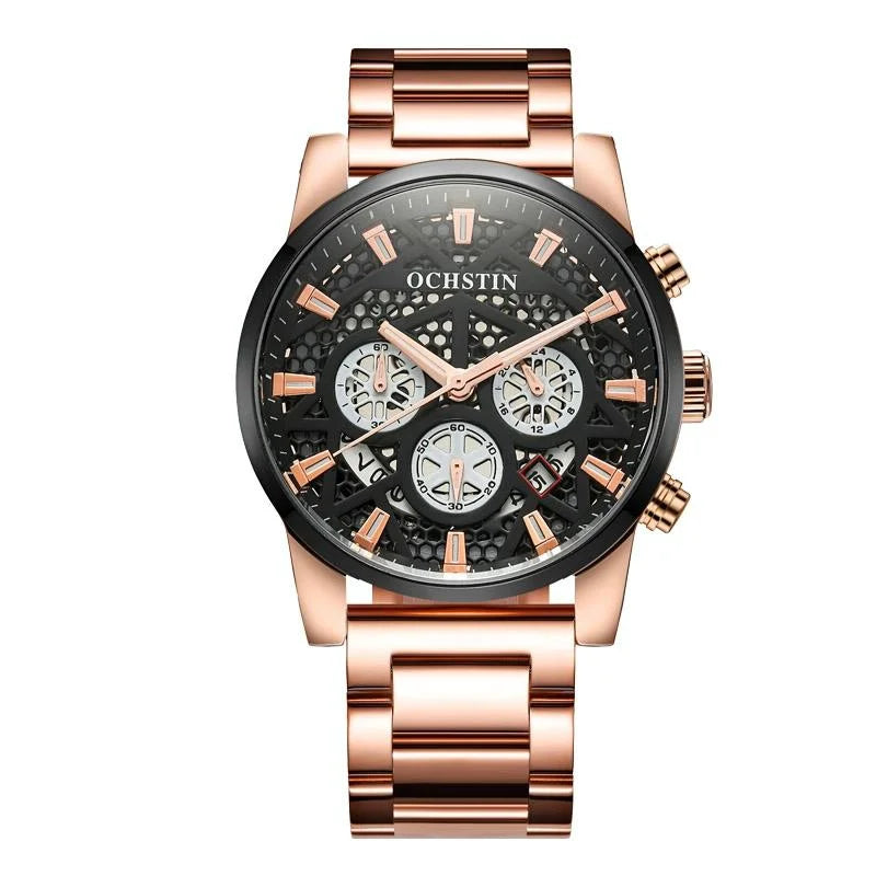 Waterproof Multifunctional Men Watch with Quartz Movement