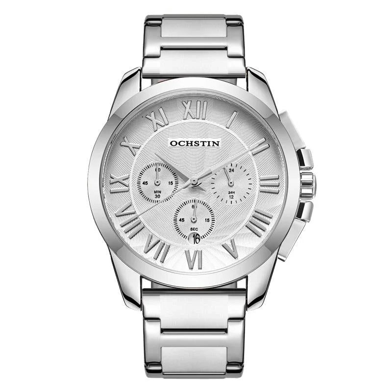 Waterproof Multifunctional Men Watch with Steel Strap