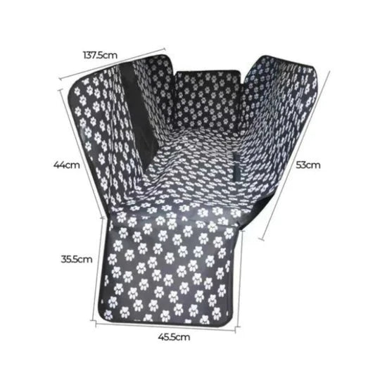 Waterproof Pet Car Seat Cover Hammock - Black with Mesh