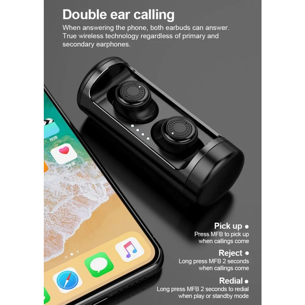 Waterproof Q63 Tws Wireless Earbuds With 3D Stereo Sound And Charging Case-1915197666690732035