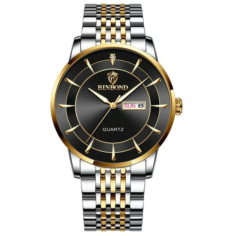 Waterproof Quartz Men Watch with Luminous Butterfly Buckle