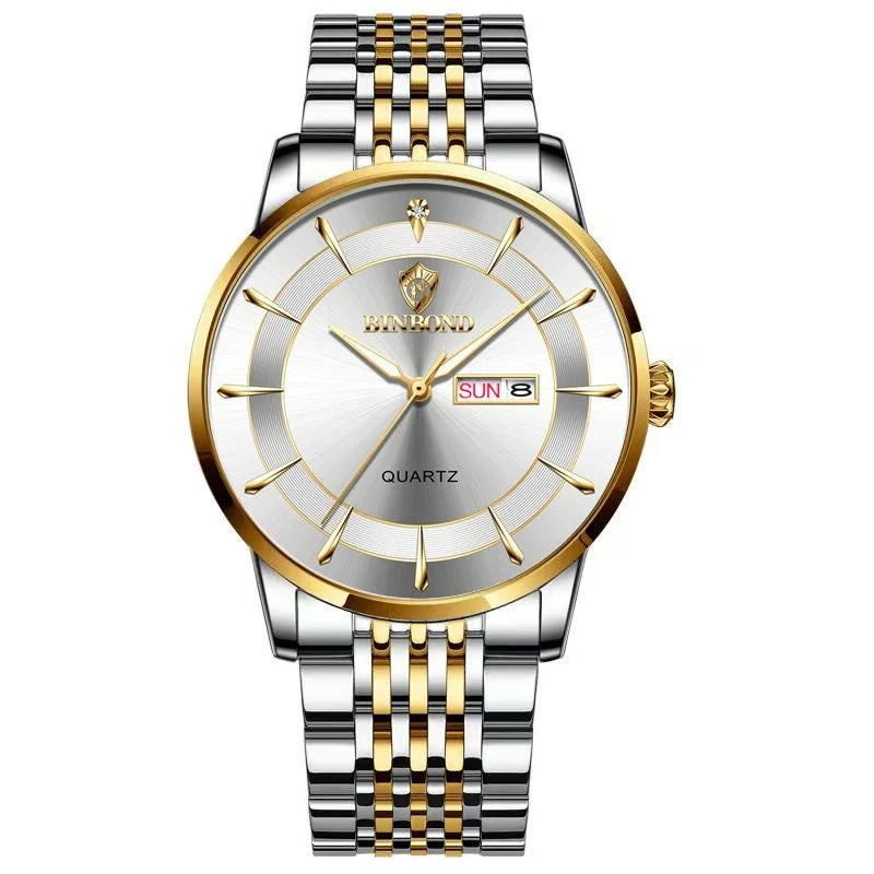 Waterproof Quartz Men Watch with Luminous Butterfly Buckle