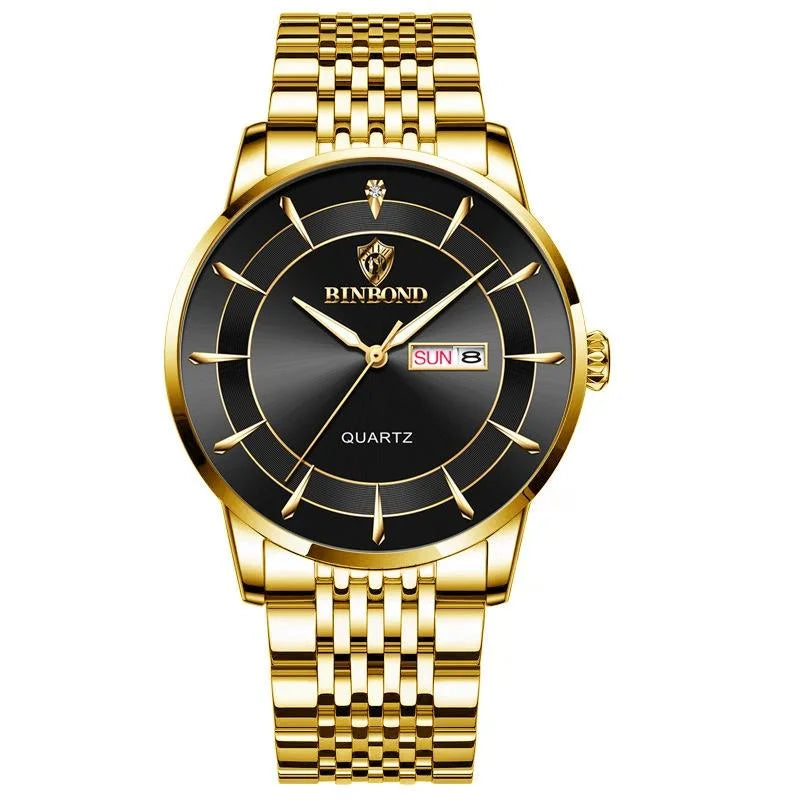 Waterproof Quartz Men Watch with Luminous Butterfly Buckle