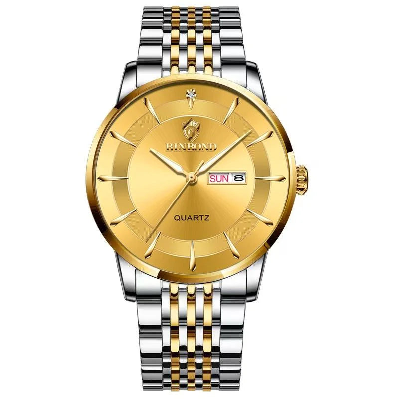 Waterproof Quartz Men Watch with Luminous Butterfly Buckle