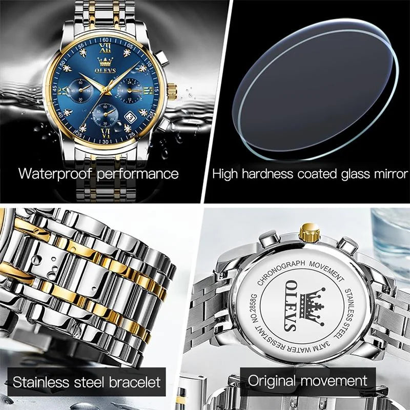 Waterproof Quartz Watch for Men - Multifunctional Business